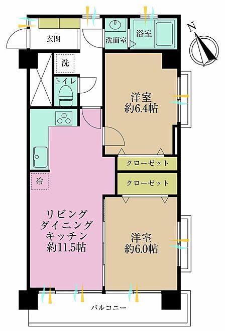 2LDK 間取り