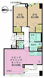 ゼファー目白ビアージュ 2LDKの間取図画像