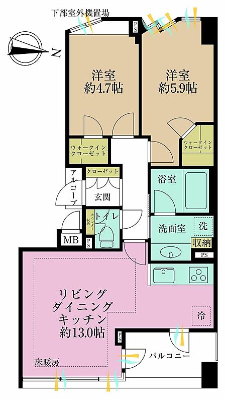 2LDK 間取り