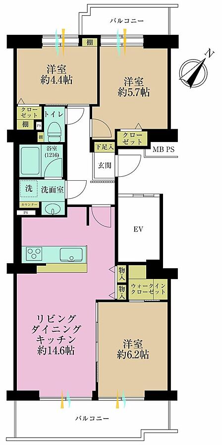 3LDK 間取り