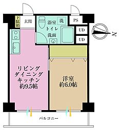 秀和幡ヶ谷レジデンス 1LDKの間取図画像