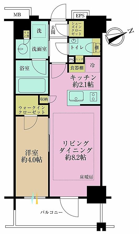 1LDK 間取り