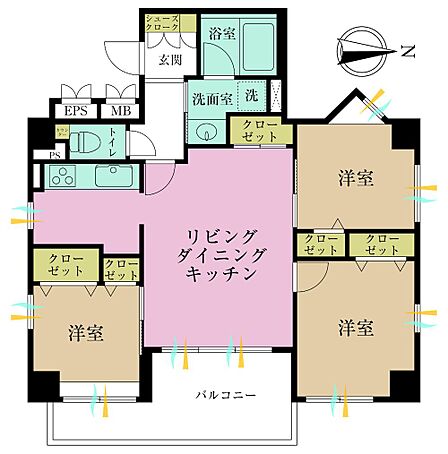 3LDK 間取り
