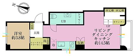 1LDK、価格3590万円、専有面積38.74?、バルコニー面積3.6?