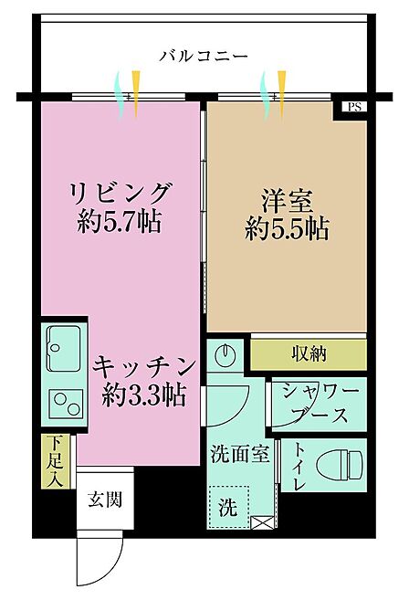 1LDK 間取り