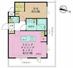 カーサフェリス世田谷弦巻 1LDKの間取図画像
