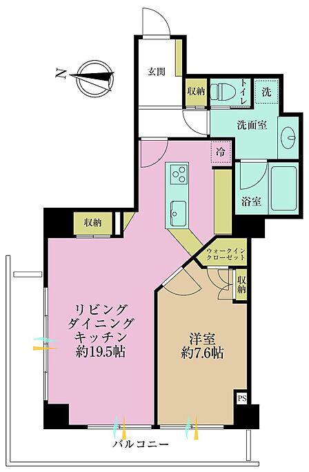 1LDK 間取り