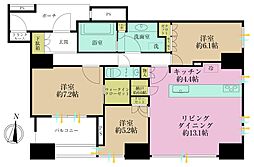 ワールドシティタワーズキャピタルタワーC2棟 3LDKの間取図画像