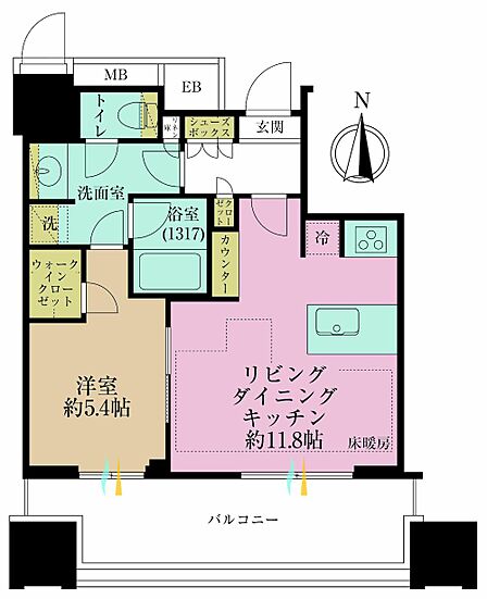 1LDK 間取り