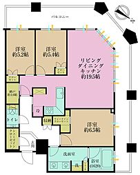 芝浦アイランドケープタワー 3SLDKの間取図画像