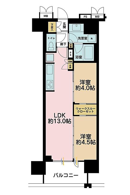 2LDK 間取り