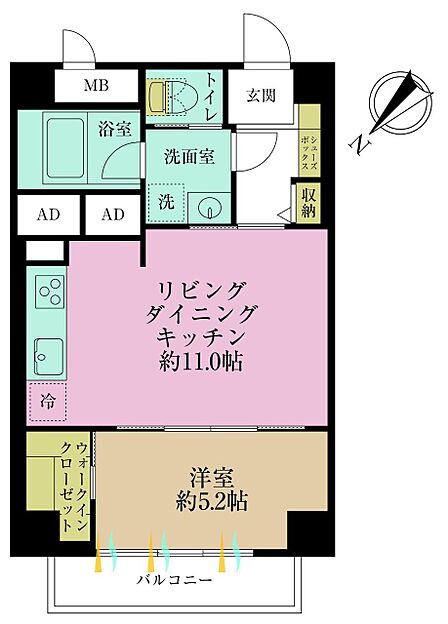 1LDK 間取り