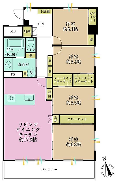 4LDK 間取り