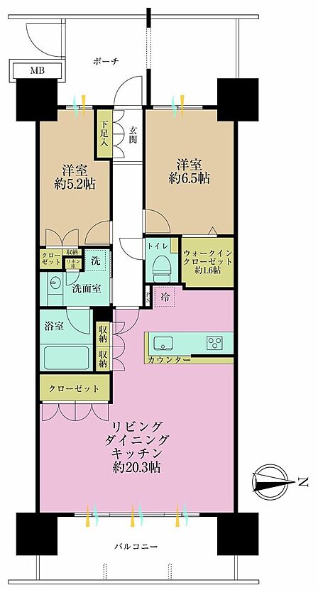 2LDK 間取り