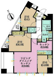 ダイナシティ西横浜 3LDKの間取図画像