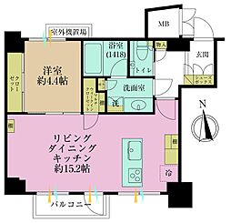 日神パレステージ西麻布 1LDKの間取図画像
