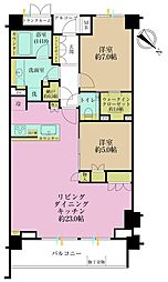 ザ・パークハウス目黒三丁目 2LDKの間取図画像