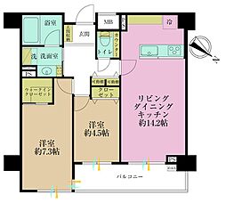 ジェイパーク目黒4 2LDKの間取図画像