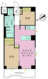 ビジデンス三慶 2LDKの間取図画像