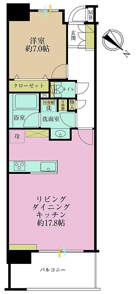 1LDK 間取り