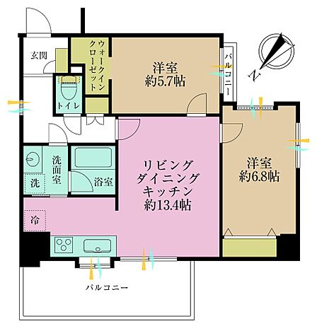 2LDK 間取り