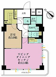 シャンボール第2築地 1LDKの間取図画像
