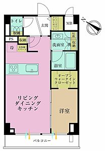 間取り:1LDK、専有面積40?、バルコニー面積4.7? 間取り:1LDK、専有面積40?、バルコニー面積4.7?