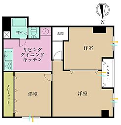 日興ユニパリス大久保 3DKの間取図画像