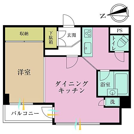 ワンルーム、専有面積31.77?、バルコニー面積2.5?