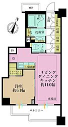 アトラスシティ千歳烏山グランスィート杜の棟 1LDKの間取図画像