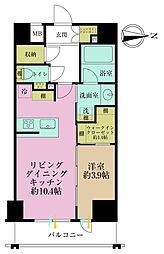 シティインデックス千代田秋葉原 1LDKの間取図画像