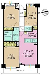 クレッセントたまプラーザ2 2SLDKの間取図画像