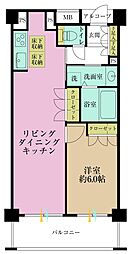 小石川ザ・レジデンスイーストスクエア 1LDKの間取図画像