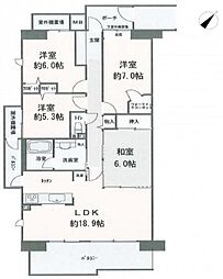 セントラルヒルズO棟 4LDKの間取図画像