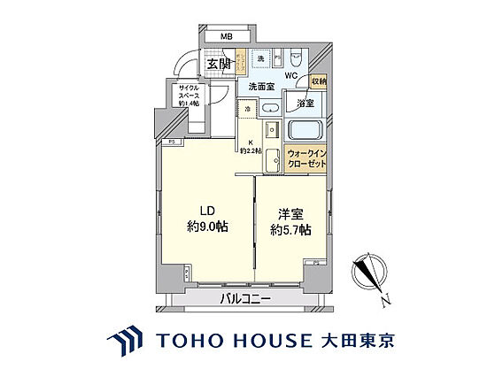 1LDK、専有...