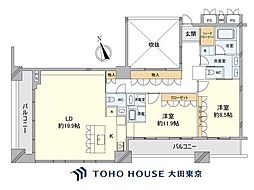 グランスイート虎ノ門 2LDKの間取図画像