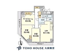 ヴェラハイツ亀戸 2SLDKの間取図画像