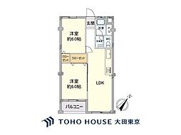 祐天寺第2コーポラス 2LDKの間取図画像