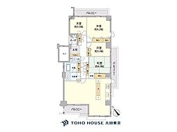 新多摩川ハイム6号棟 4LDKの間取図画像