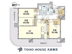 HARUMI FLAG  SKY DUO T棟 3LDKの間取図画像