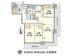 ベイクレストタワー 3LDKの間取図画像