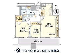 クレストプライムタワー芝 2LDKの間取図画像