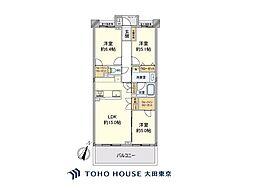 フェアロージュ南雪谷アークスコート 3LDKの間取図画像