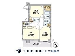 東急ドエルアルス恵比寿イスト 2DKの間取図画像