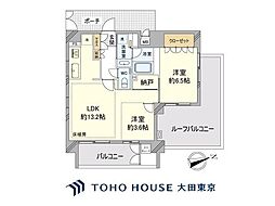 プレミスト神楽坂 2LDKの間取図画像