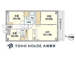 プランヴェール新川崎 3LDKの間取図画像
