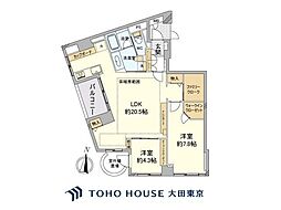 インペリアル広尾 2LDKの間取図画像