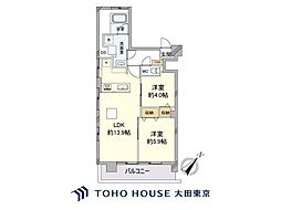 田園調布愛知マンション 2LDKの間取図画像