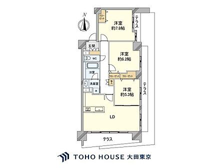 3LDK 間取り
