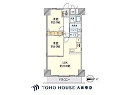 大森パークハイツ 2LDKの間取図画像